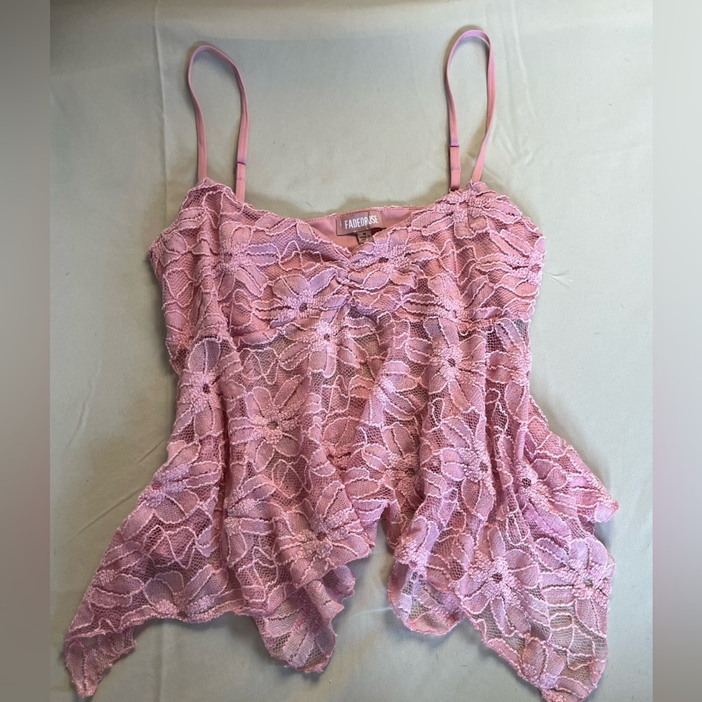 Faded Glory Pink Lace Camisole Tank Top